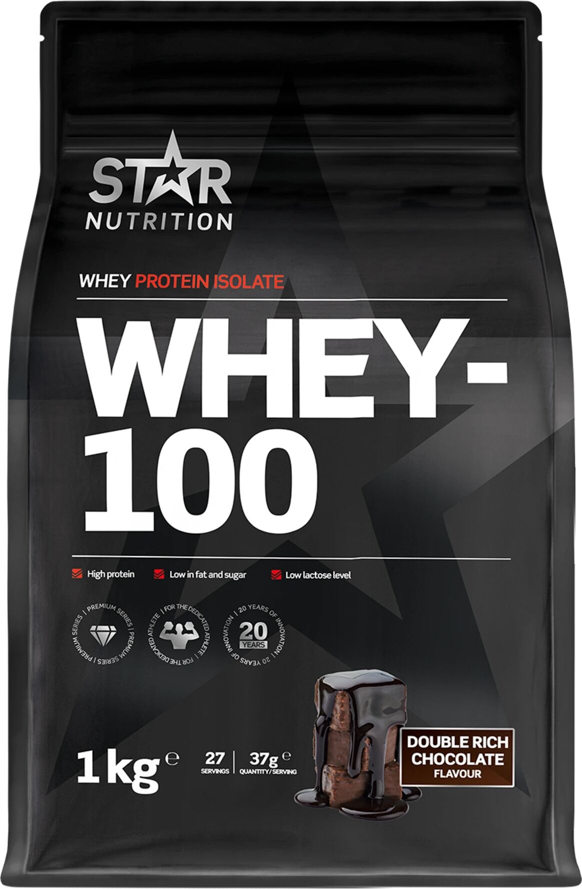 Star Nutrition Whey 100, myseproteinisolat 1000g Doublerichchocolate