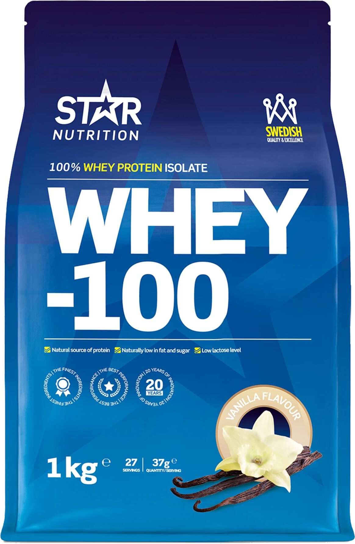 Star Nutrition Whey 100, myseproteinisolat 1000g VANILJ