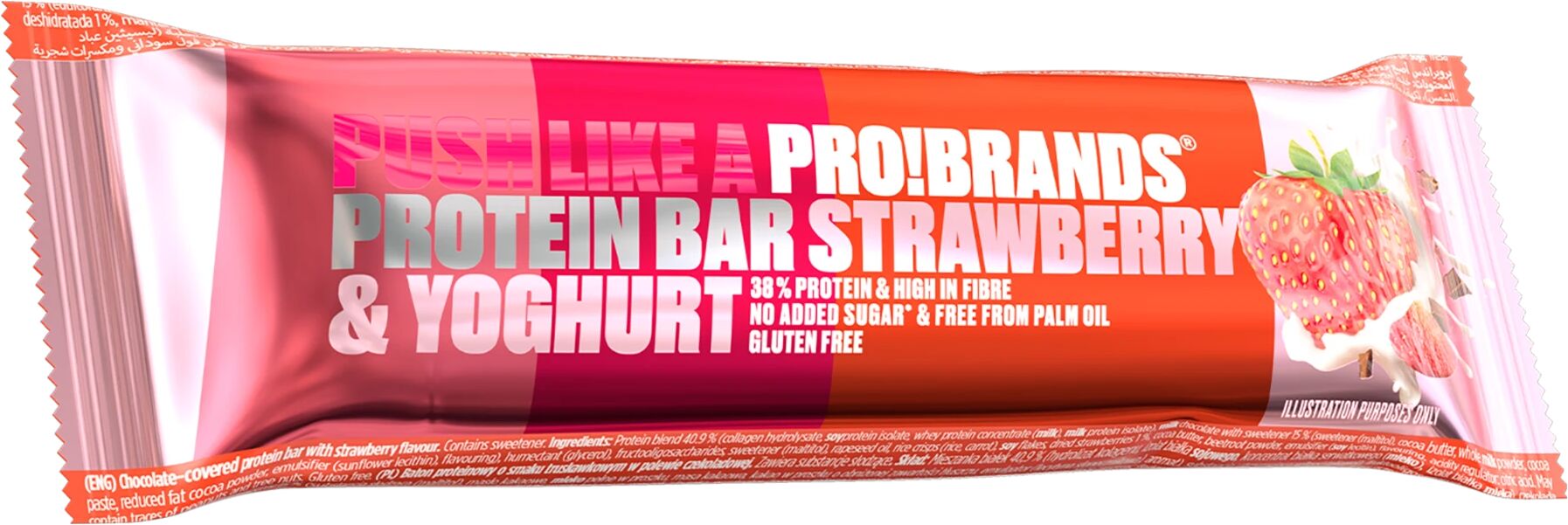 Aminopro PROTEIN BAR STRAWBERRY & YOGHURT 45G, proteinbar 45g STRAWBERRY