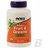 NOW Foods Fruit & Greens Organic - 120 tabl.