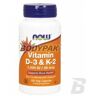 NOW Foods Vitamin D-3 & K-2 1000 IU / 45 mcg - 120 kaps.