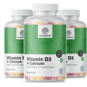 HealthyWorld 3x Witamina D3 + Wapń, razem 180 żelek