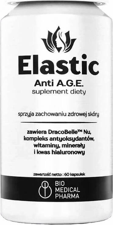 BIO MEDICAL PHARMA Elastic Anti A.G.E. DracoBelle Nu antyoksydanty witaminy minerały i kwas hialuronowy 60 kapsułek Bio Medical Pharma