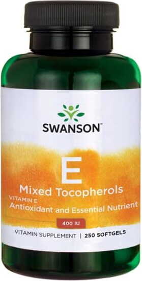 SWANSON HEALTH PRODUCTS Witamina E 400 IU mieszanka tokoferoli Vitamin E mixed tocopherols 250 kapsułek SWANSON