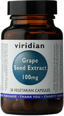 VIRIDIAN Wyciąg z pestek winogron Grape seed extract OPC 100mg 30 kapsułek Viridian