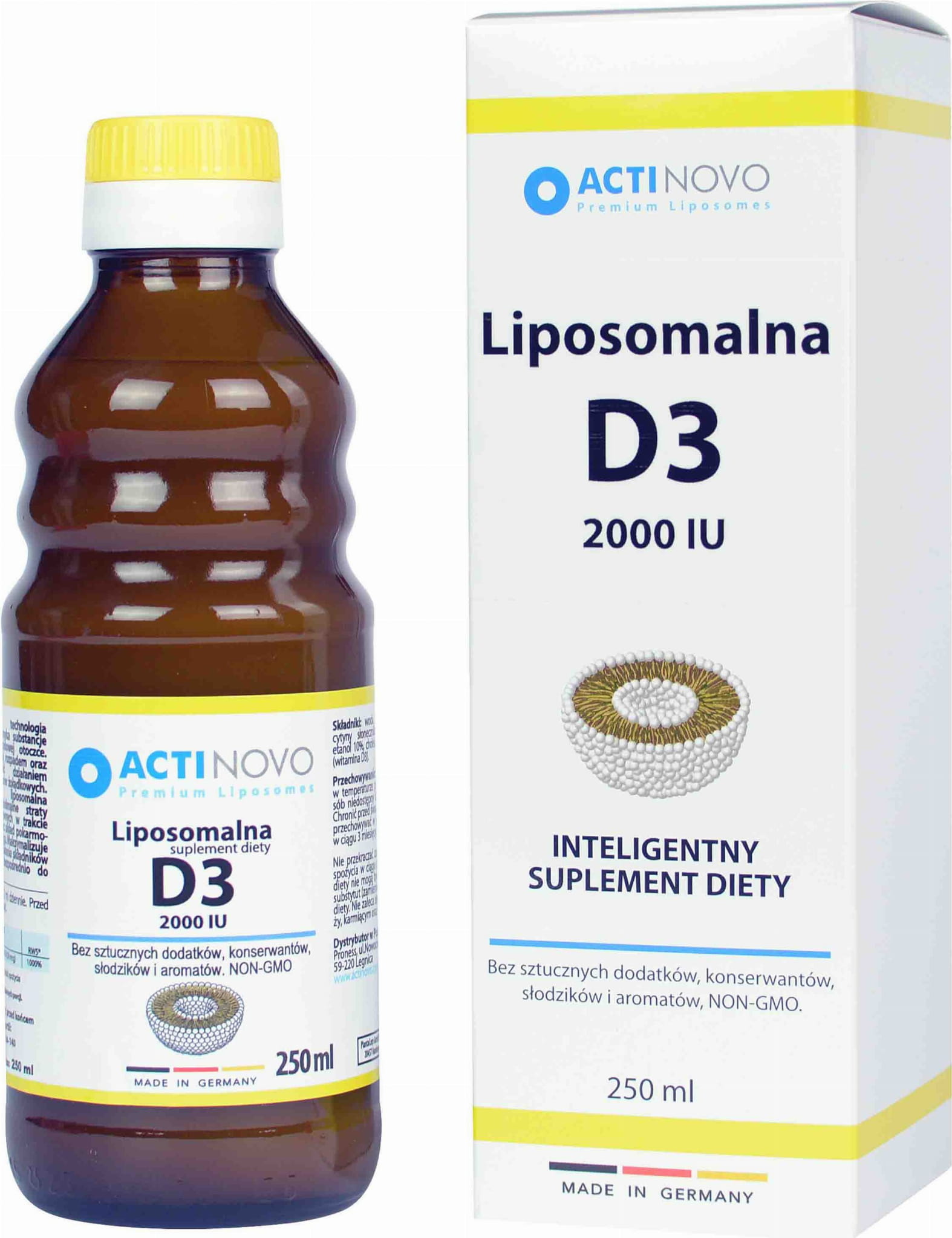 ACTINOVO Liposomalna witamina D3 2000IU 125 porcji 250ml ActiNovo