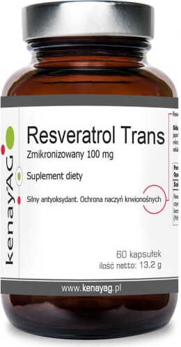 KENAY Resweratrol zmikronizowany Resveratrol Trans 100mg 60 kapsułek kenayAG