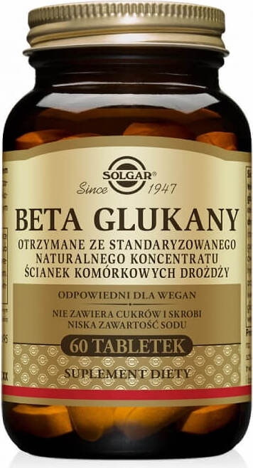 SOLGAR POLSKA SP. Z O. O. Beta 1,3 glukany 60 tabletek Solgar