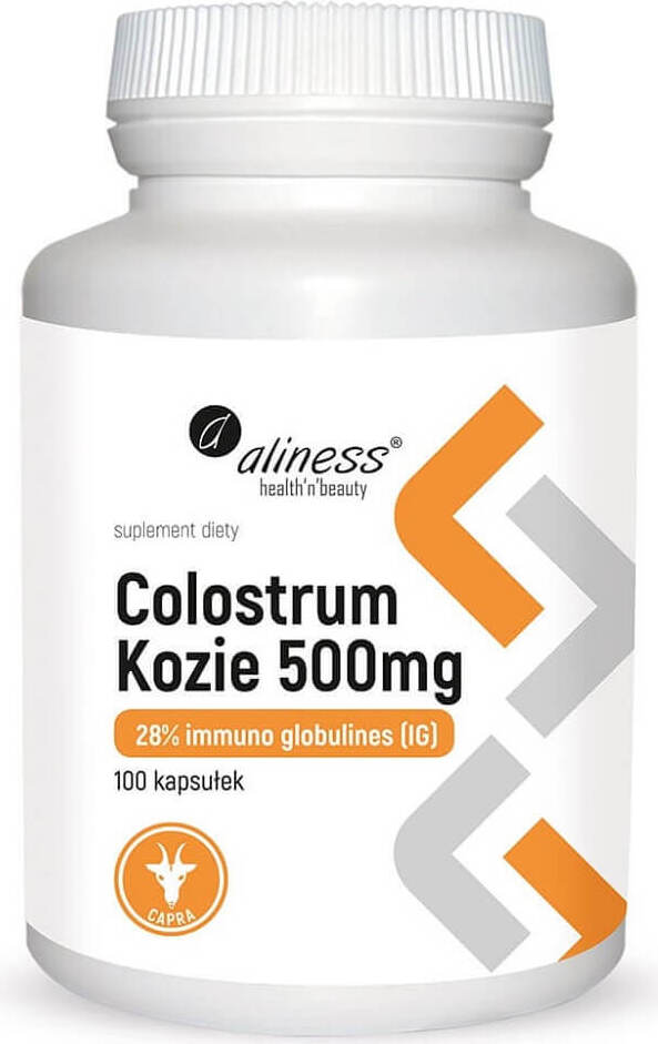 ALINESS MEDICALINE Colostrum kozie 500mg 28% imuno Glbulines IG 100 kapsułek Aliness