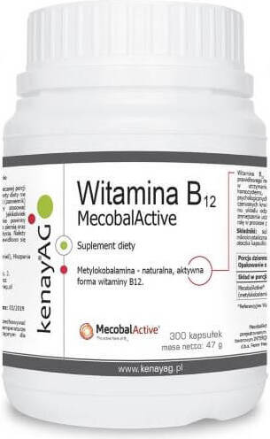 AKER BIOMARINE Witamina B12 MecobalActice Metylokobalamina 500mcg 300 kapsułek kenayAG