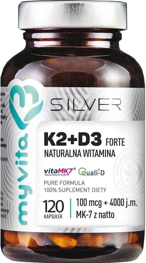 PRONESS MYVITA PRONESS K2+D3 Forte 100mcg K2 + 4000j.m. D3 120 kapsułek MyVita Silver Pure