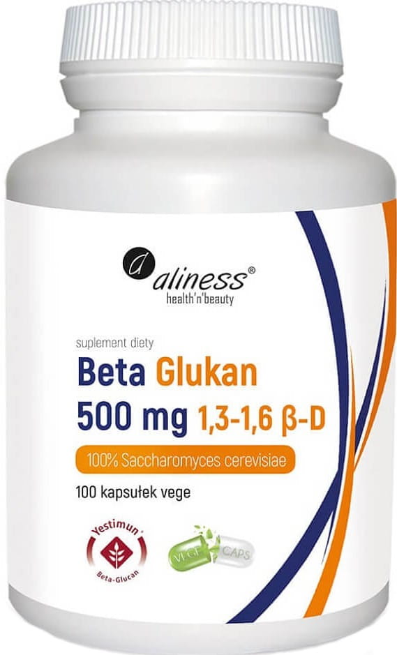 ALINESS MEDICALINE Beta glukan 500mg 1,3-1,6 β-D 100% Saccharomyces cerevisiae 100 kapsułek Aliness