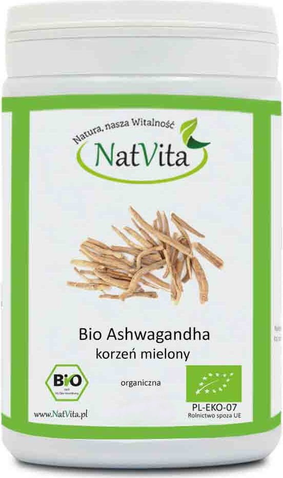 NatVita Ashwagandha BIO korzeń mielony 500 g NatVita