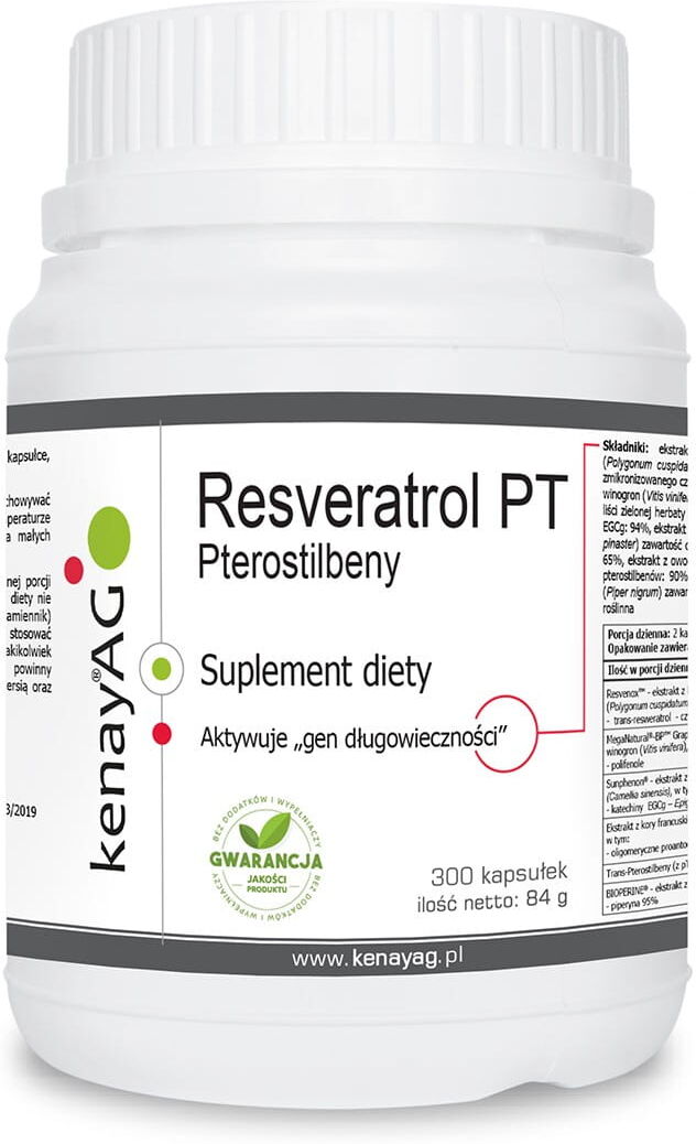 KENAY Pterostilbeny Resveratrol PT 300 kapsułek KENAY