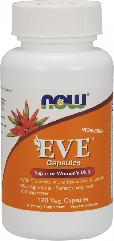 NOW FOODS EVE Superior Womens Multi Multiwitamina i Składniki Mineralne dla Kobiet EVE bez Żelaza 120 kapsu