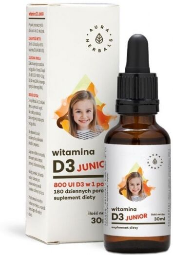 VIVIO Witamina D3 Junior krople 30ml 800 IU Aura Herbals