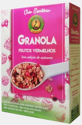 CEM POR CENTO GRANOLA FRUTOS VERMELHOS SEM ADICAO ACUCAR 350g