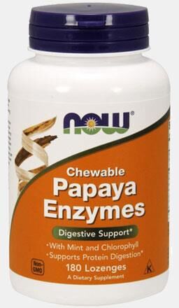 NOW CHEWABLE PAPAYA ENZYMES 180 LOSANGOS