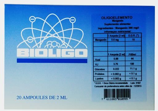 BIOLIGO OLIGOELEMENTO MANGANES - COBRE 20 AMPOLAS