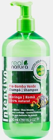 REAL NATURA COSMETICS CHAMPO PRO-BOMBA VERDE MORINGA ROMA INTENSIV 500ML