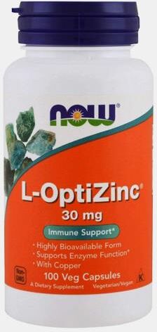 NOW L-OPTIZINC 30MG 100 CAPSULAS