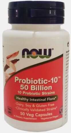 NOW PROBIOTIC-10 50 BILLION 50 CAPSULAS