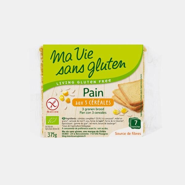 MA VIE SANS GLUTEN PAO 3 CEREAIS FATIADO BIO S/G 375g