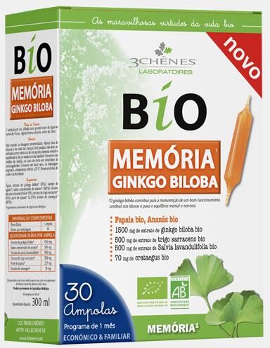 3 CHÊNES MEMOIRE / GINKGO BILOBA BIO 30 AMPOLAS