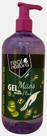 REAL NATURA COSMETICS GEL LAVAGEM MAOS (ALOE VERA + TEA TREE OIL) 500ml