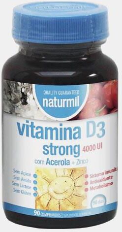 NATURMIL VITAMINA D3 STRONG 4000UI + ACEROLA + ZINC 90 COMP