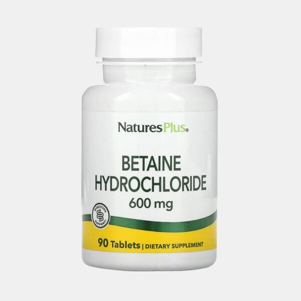 NATURES PLUS BETAINE HYDROCHLORIDE 600mg 90 COMPRIMIDOS