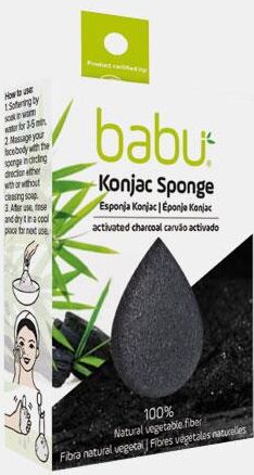 BABU ESPONJA KONJAC CARVAO ACTIVADO 100% NATURAL