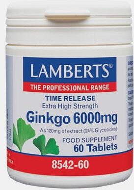 LAMBERTS GINKGO BILOBA EXTRA POTENCIA 6000mg 60 COMP