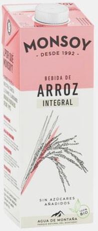 MONSOY BEBIDA DE ARROZ INTEGRAL MONSOY 1Lt