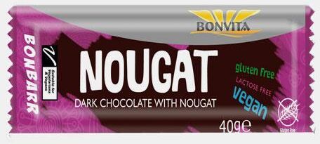 BONVITA BARRA CHOCOLATE NEGRO E NOUGAT BIO 40g