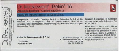 DR. RECKEWEG REKIN 16 10 AMPOLAS