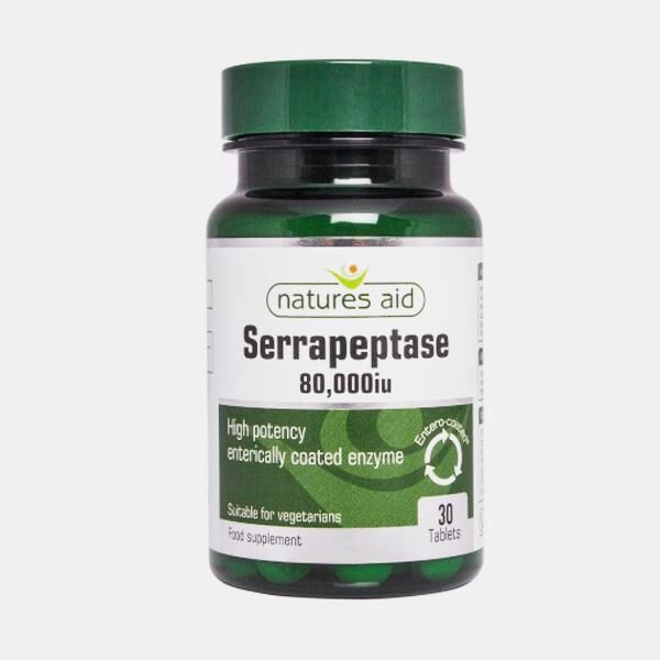 NATURES AID SERRAPEPTASE 80,000 IU 30 COMPRIMIDOS NATURES AID