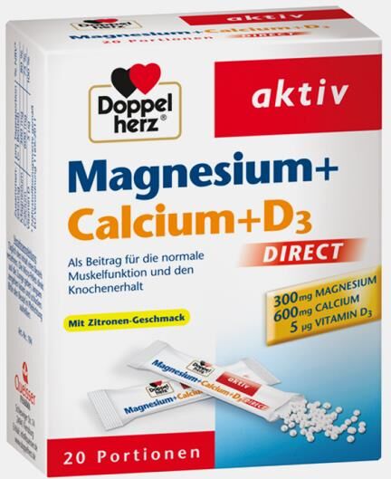 DOPPEL HERZ AKTIV MAGNESIO + CALCIO + D3 DIRECT 20 SAQUETAS