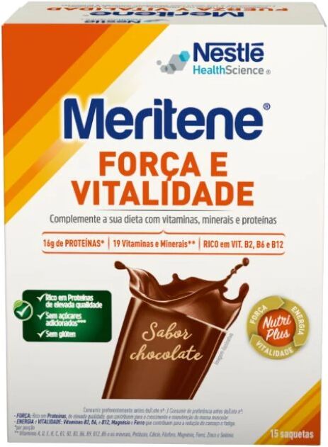 Nestle Meritene Força e Vitalidade Chocolate Saquetas 15x30g