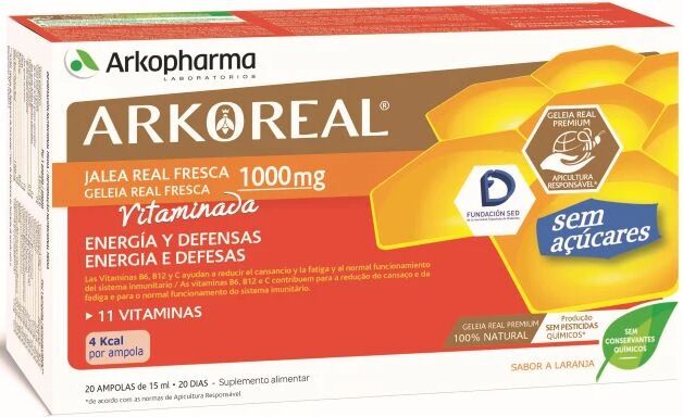 Arkopharma ArkoReal Geleia Real Vitaminada s/açúcar 20ampolas