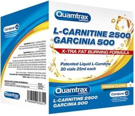 Quamtrax L-Carnitine 2500 Garcinia 500 10 ml 20 Frascos Laranja.