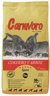 Carnivoro SPORT RAÇÃO CÃO BORREGO E ARROZ 15 Kg