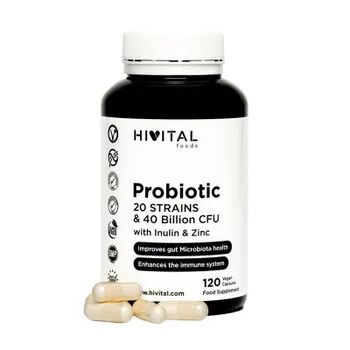 Hivital Foods Probiotic 20 Strains 40 Billion CFU 120 VCaps