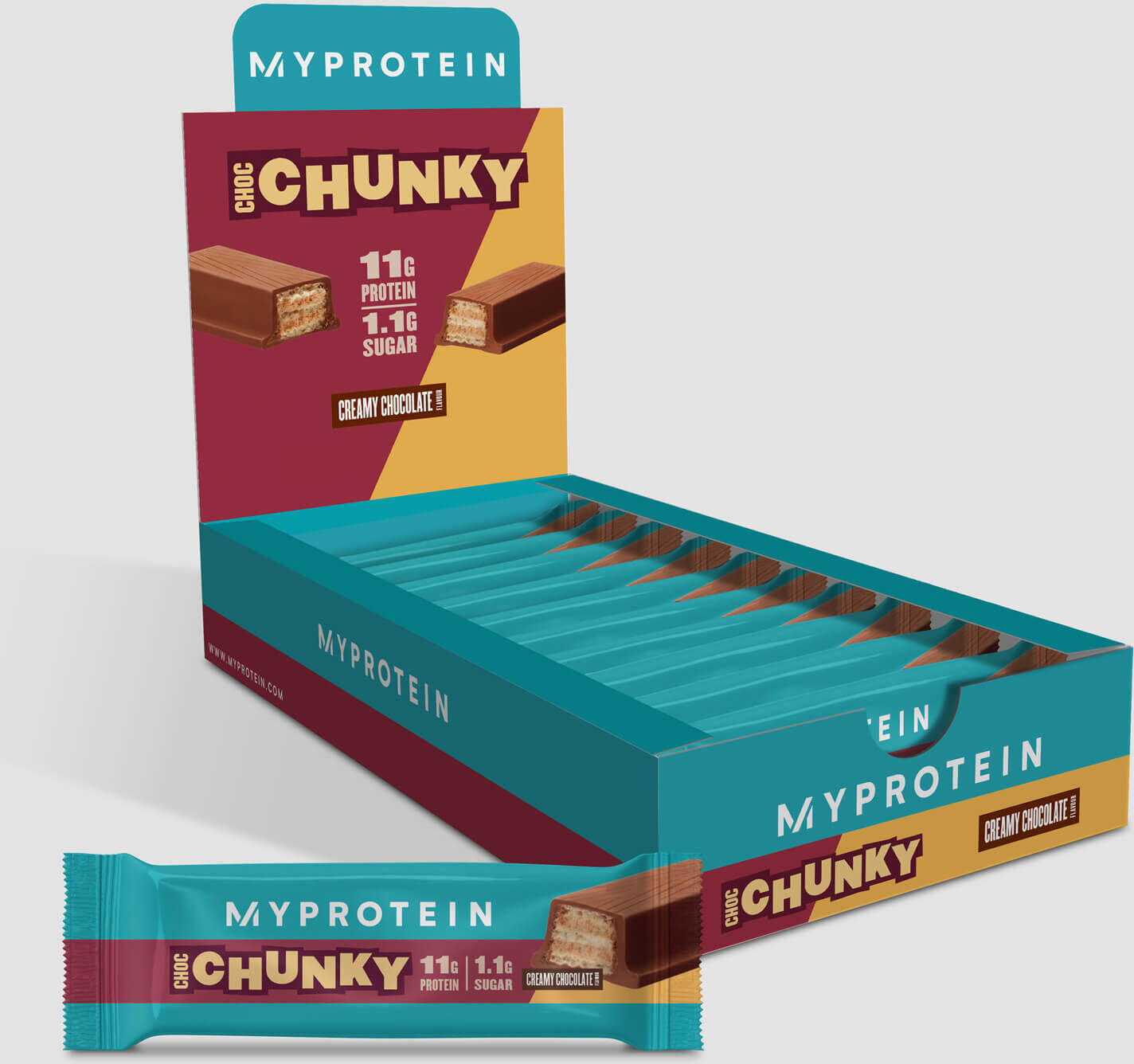 Myprotein Choc Chunky Proteico - 10 x 37.2g - Chocolate