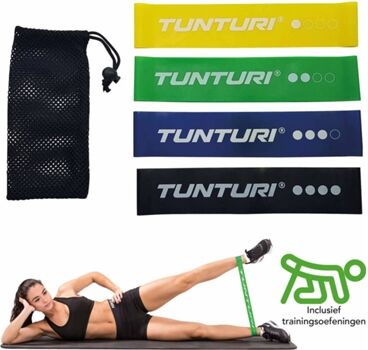 Tunturi Conjunto de 4 Elásticos de Treino Resistência