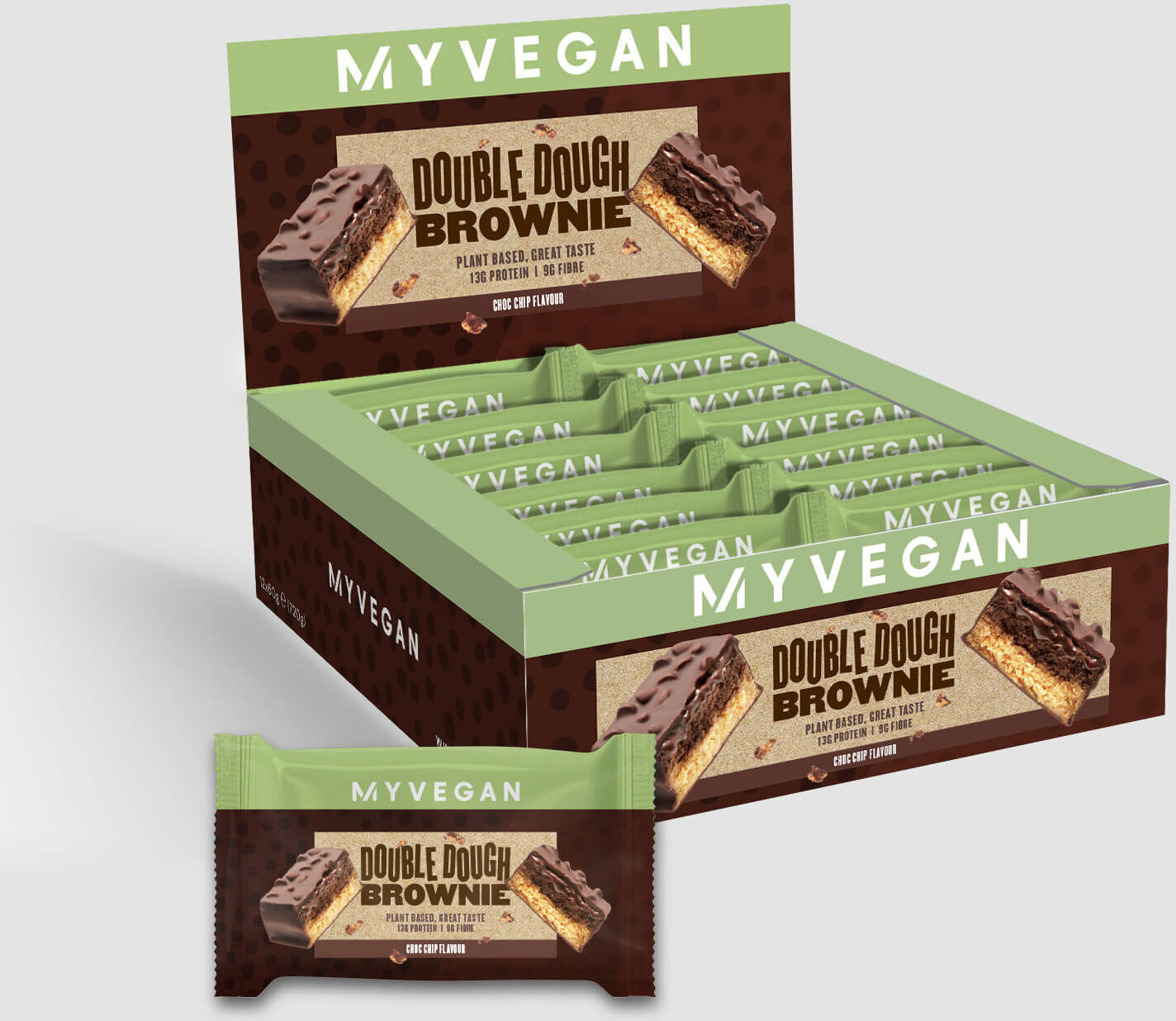 Myvegan Brownie vegan cu aluat dublu - Penite de Ciocolata