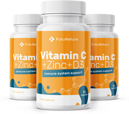 FutuNatura 3x Vitamina C + zinc + vitamina D3, total 270 de capsule