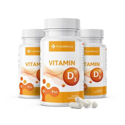 FutuNatura 3x Vitamina D3, 2000 UI, total 180 de capsule