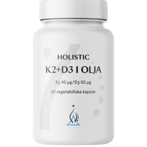 Holistic K2+D3-vitamin i olivolja 60 kapslar