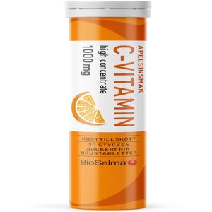 BioSalma C-vitamin 1000 mg Apelsin 20 brustabletter